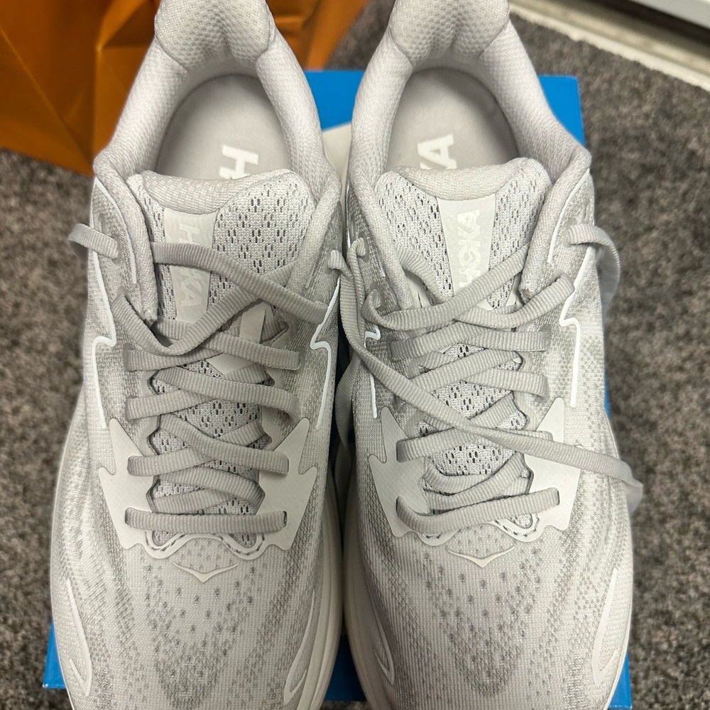 Hoka Light Gray Running Shoes
